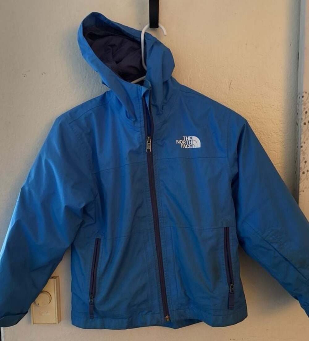 The North Face Boys Resolve Reflective Waterproof Rain Jacket Blue Size 7/8